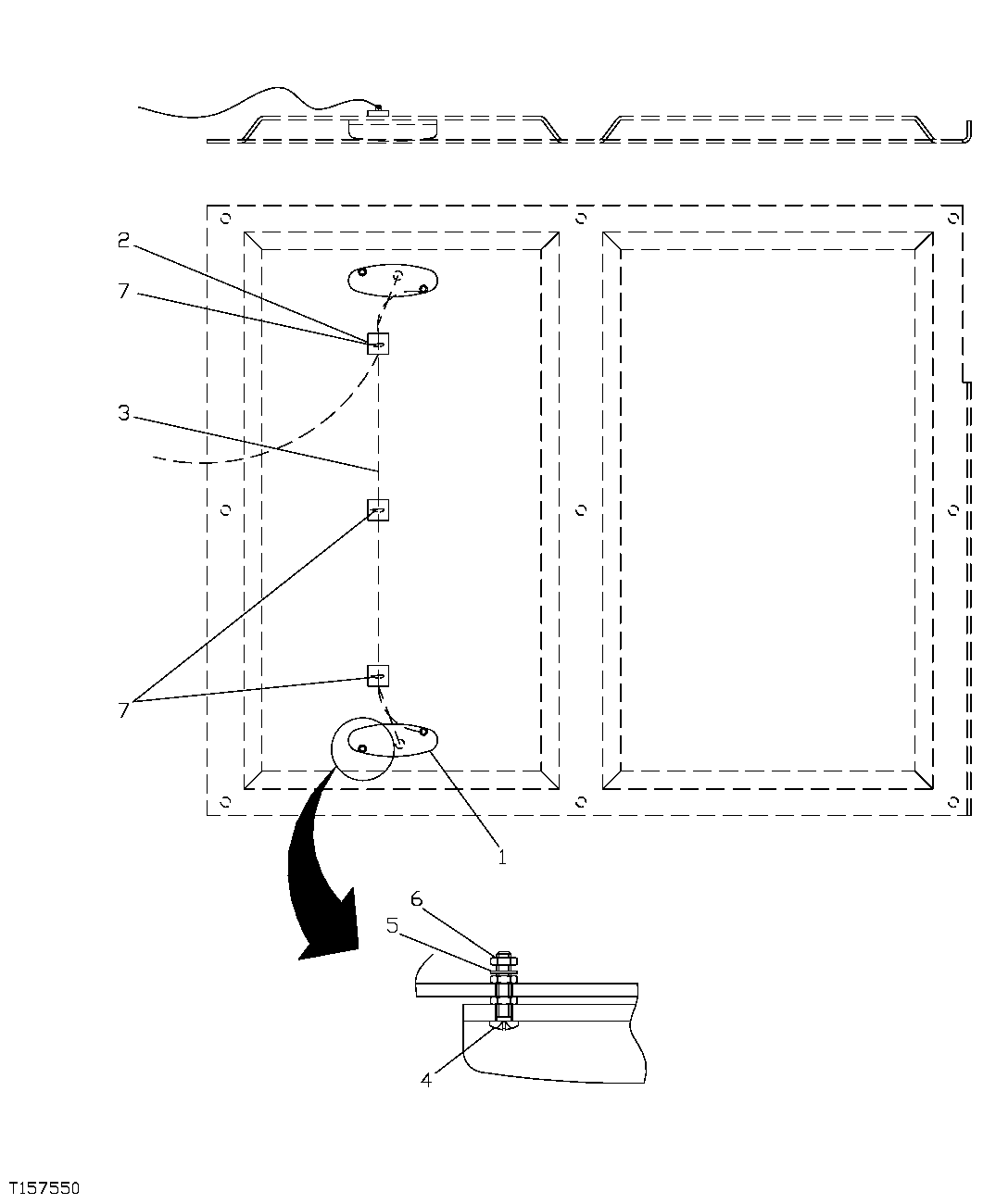 Схема запчастей John Deere 554 - 395 - REAR ENTRY CAB DOME LIGHT AND WIRING HARNESS 1810C REAR ENTRY CAB