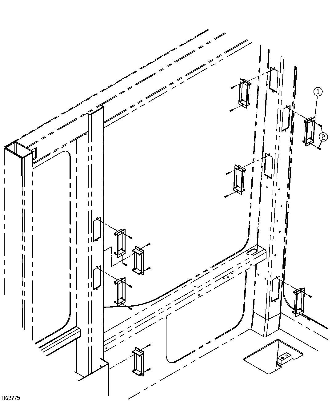 Схема запчастей John Deere 554 - 418 - REAR ENTRY CAB AIR LOUVERS 1830C REAR ENTRY CAB HEATING AND AIR CONDITIONING