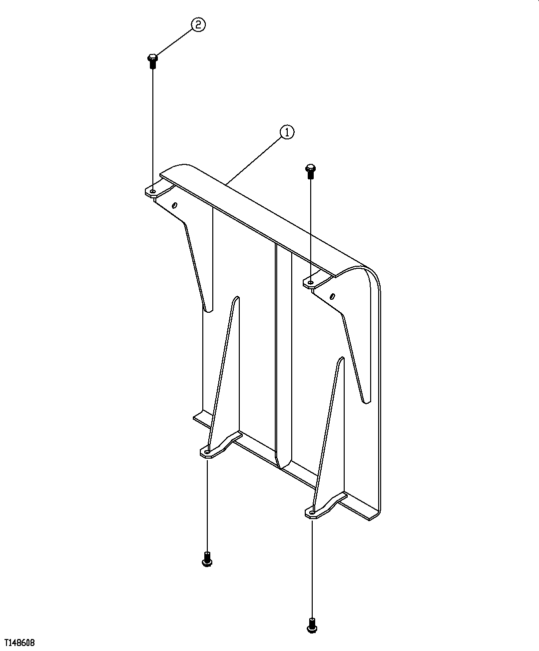 Схема запчастей John Deere 554 - 421 - HYDRAULIC RESERVOIR COMPARTMENT COVER 1910 HOOD OR ENGINE ENCLOSURE