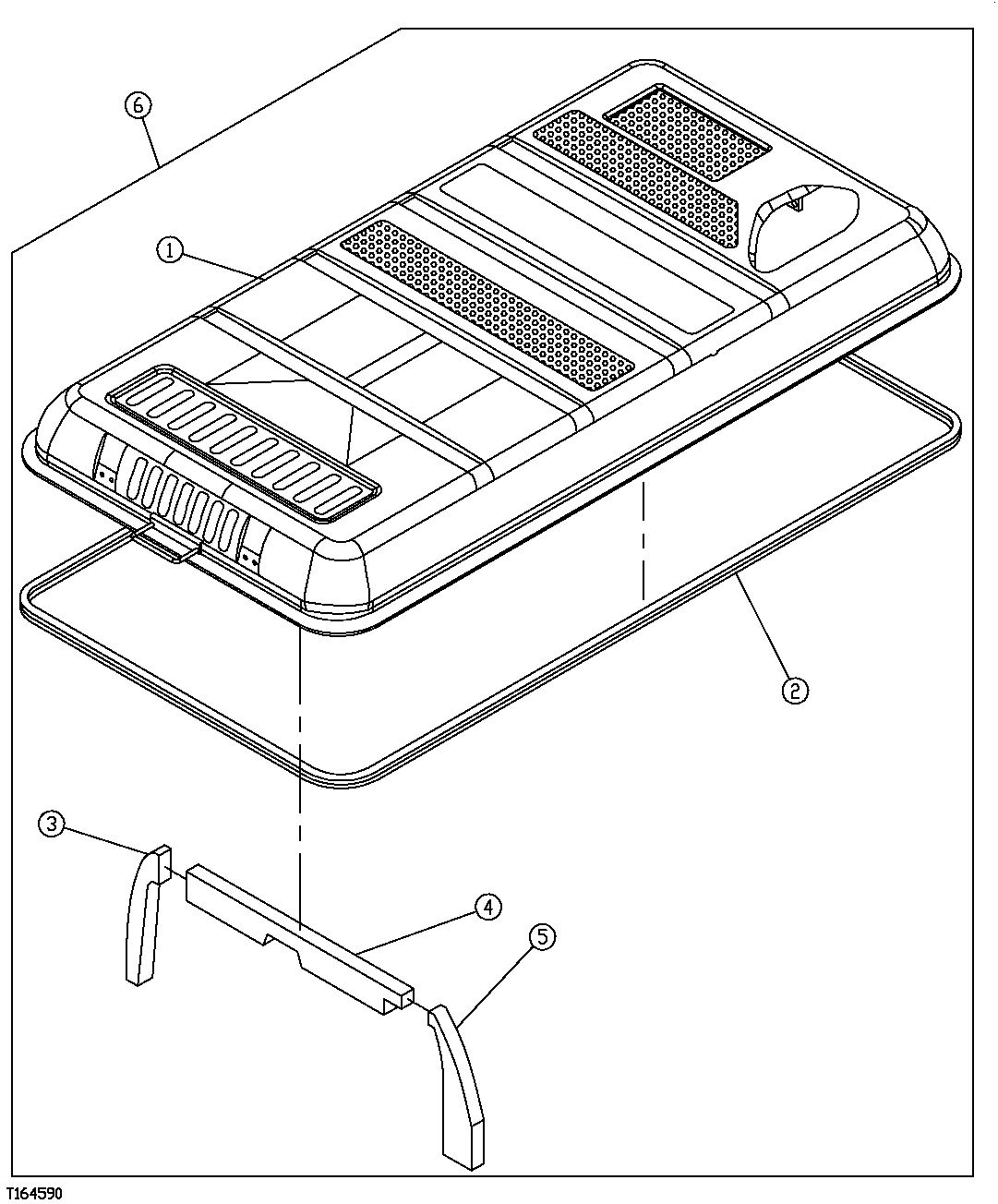 Схема запчастей John Deere 554 - 425 - ENGINE HOOD AND ISOLATORS (SN 200489- ) 1910 HOOD OR ENGINE ENCLOSURE