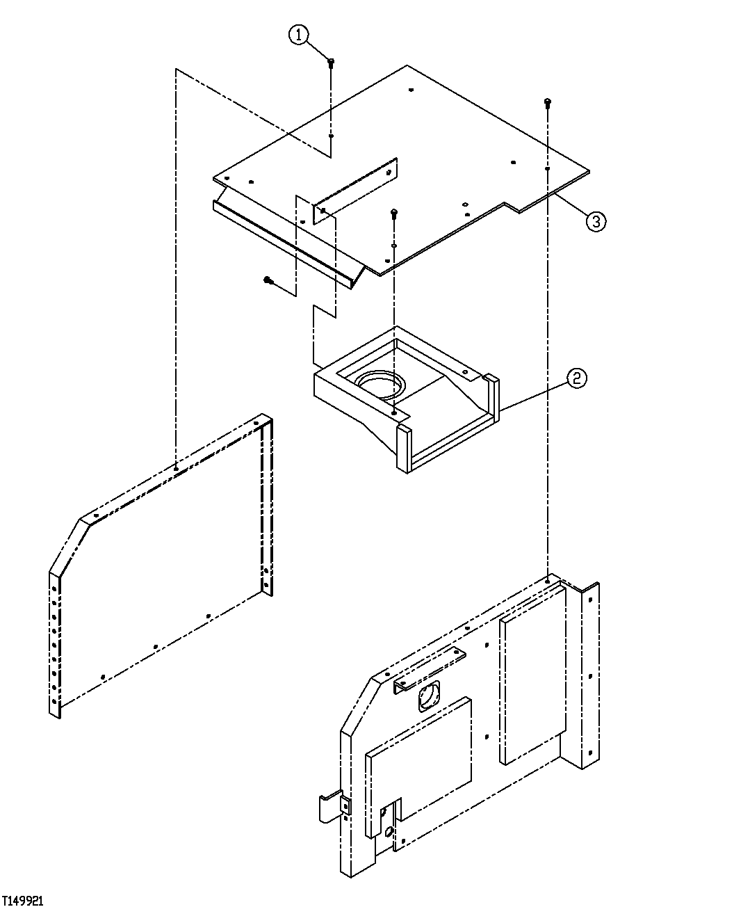 Схема запчастей John Deere 554 - 431 - LEFT FRONT DECK COVER AND ENGINE AIR INTAKE COVER 1910 HOOD OR ENGINE ENCLOSURE