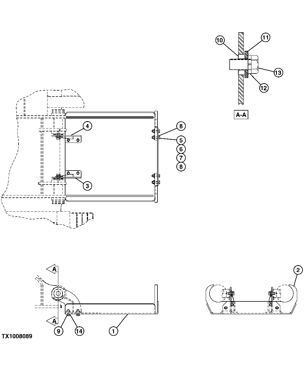 Схема запчастей John Deere 554 - 443 - BOOM CYLINDER GUARD 1913 MISCELLANEOUS SHIELDS