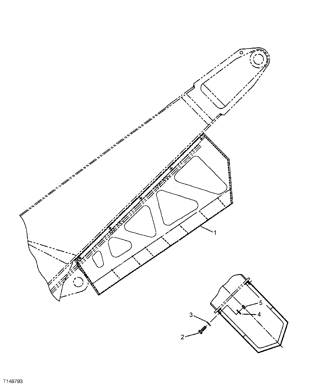 Схема запчастей John Deere 554 - 444 - ARM CYLINDER GUARD (LOG LOADER) 1913 MISCELLANEOUS SHIELDS