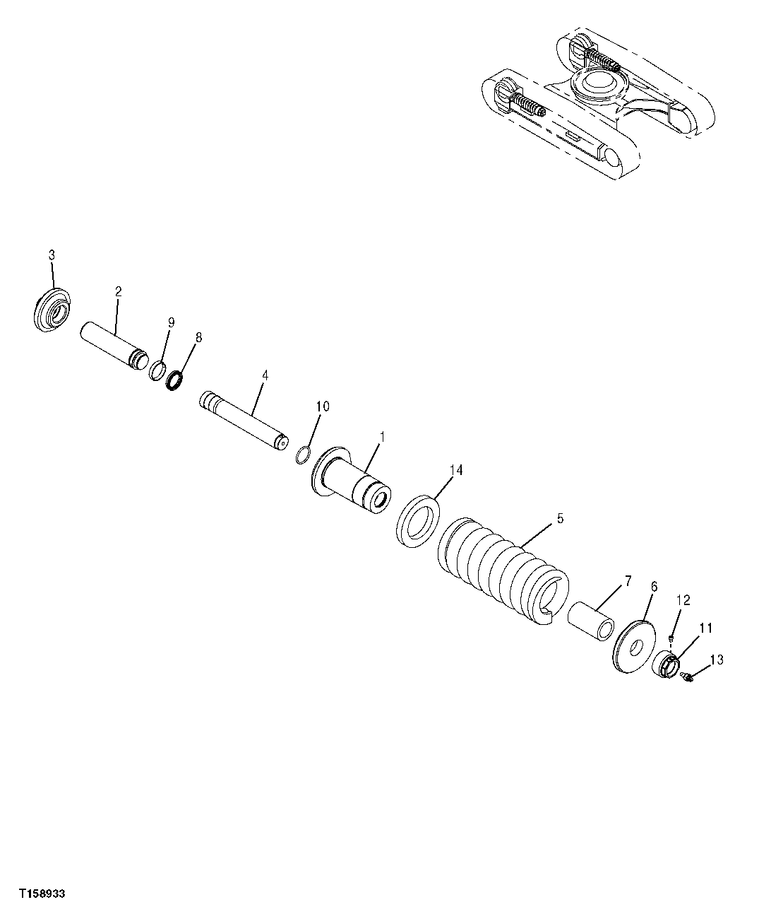 Схема запчастей John Deere 7C ZTS - 14 - TRACK CHAIN TENSION ADJUSTER (HIGH DRAWBAR) 0134 RECOIL SYSTEM