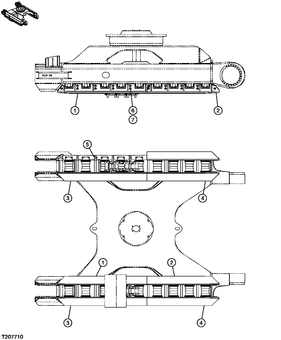 Схема запчастей John Deere 7C ZTS - 19 - ROCKGUARD (HIGH DRAWBAR) (SERIAL NO. 200120- ) 0138 ROCK GUARDS AND TRACK GUIDES