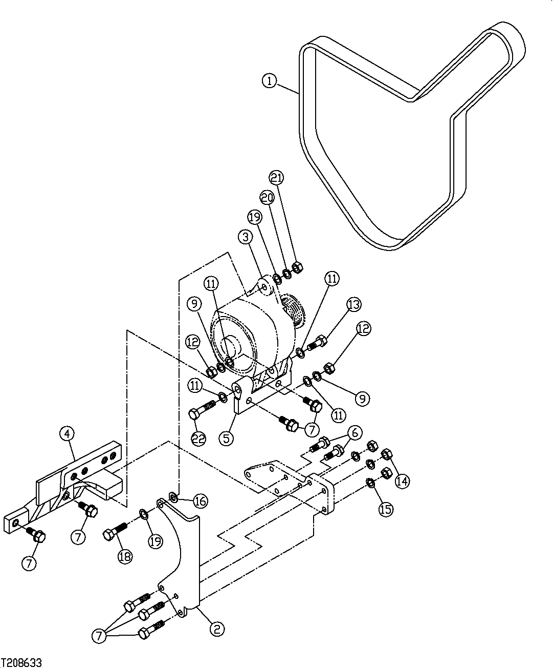 Схема запчастей John Deere 7C ZTS - 252 - ALTERNATOR (100 AMP) (SN 200131- ) 1672 ALTERNATOR, REGULATOR AND CHARGING SYSTEM