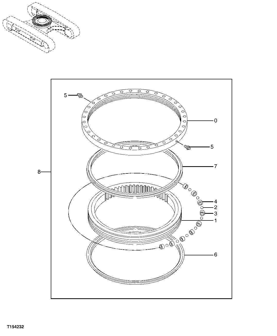 Схема запчастей John Deere 7C ZTS - 318 - Swing Bearing 1740 FRAME INSTALLATION