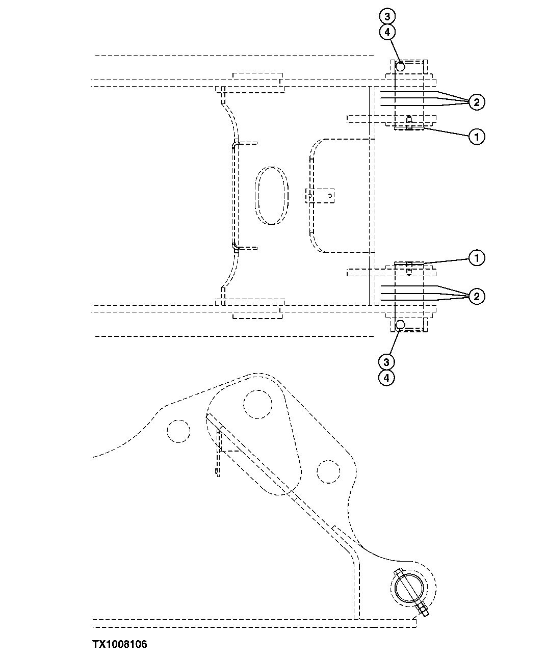 Схема запчастей John Deere 7C ZTS - 319 - BOOM CYLINDER PIN FOR HEAVY DUTY FRONT 1740 FRAME INSTALLATION