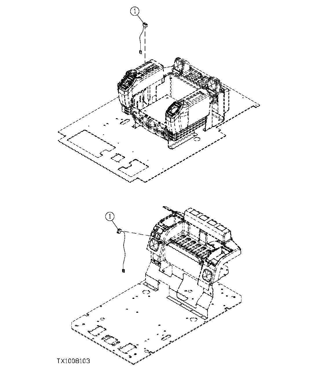 Схема запчастей John Deere 7C ZTS - 336 - REAR WORK LIGHT SWITCH 1810 OPERATOR ENCLOSURE