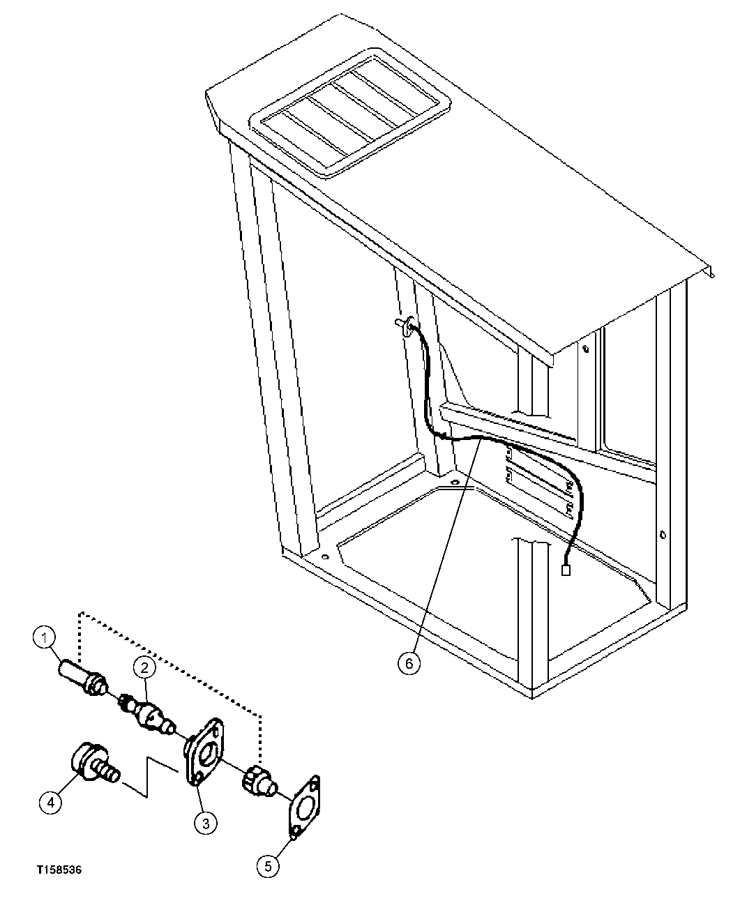 Схема запчастей John Deere 7C ZTS - 371 - SIDE ENTRY CAB WINDSHIELD WASHER 1810B SIDE ENTRY CAB