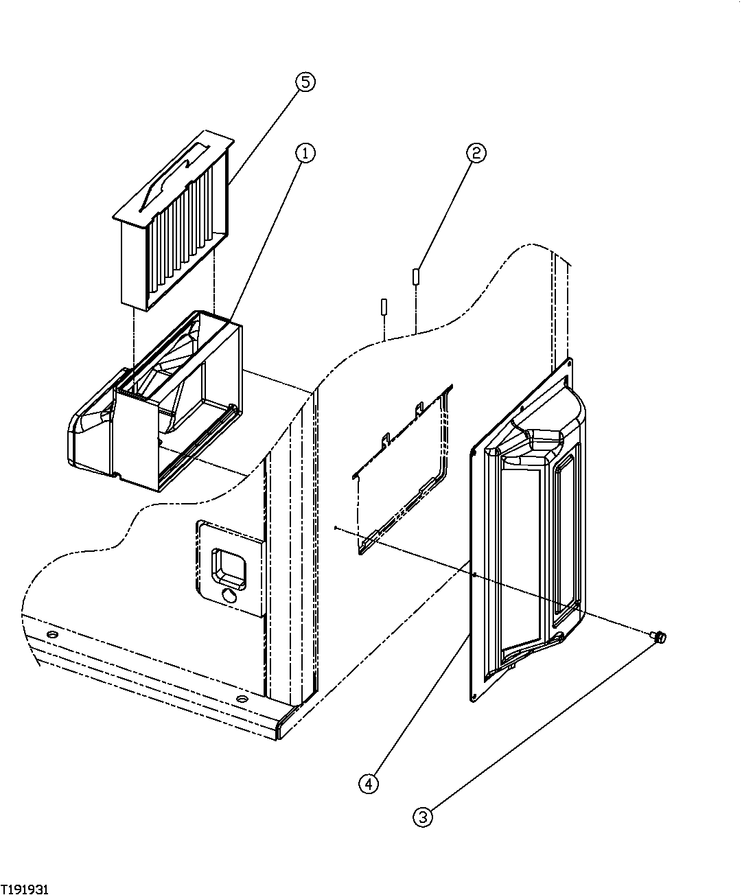 Схема запчастей John Deere 7C ZTS - 386 - SIDE ENTRY CAB AIR INTAKE DUCT 1810B SIDE ENTRY CAB