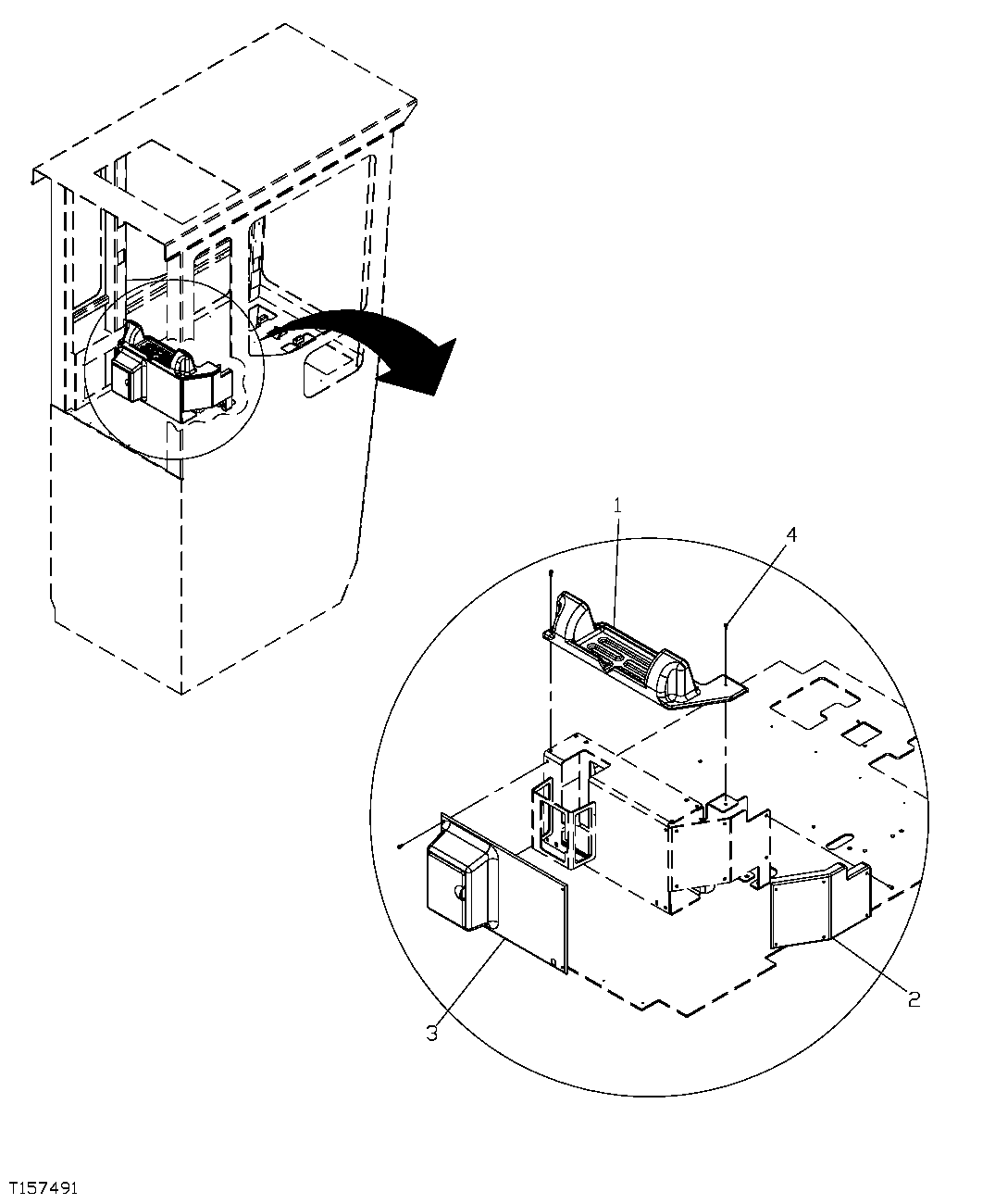 Схема запчастей John Deere 7C ZTS - 434 - REAR ENTRY CAB REAR CONSOLE COVERS 1810C REAR ENTRY CAB