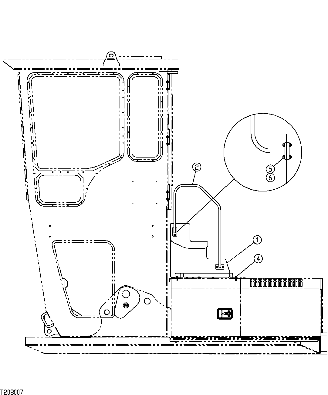 Схема запчастей John Deere 7C ZTS - 440 - REAR ENTRY CAB STEPS AND HANDRAIL FOR 72 INCH RISER 1822C REAR ENTRY CAB HANDRAILS AND STEPS