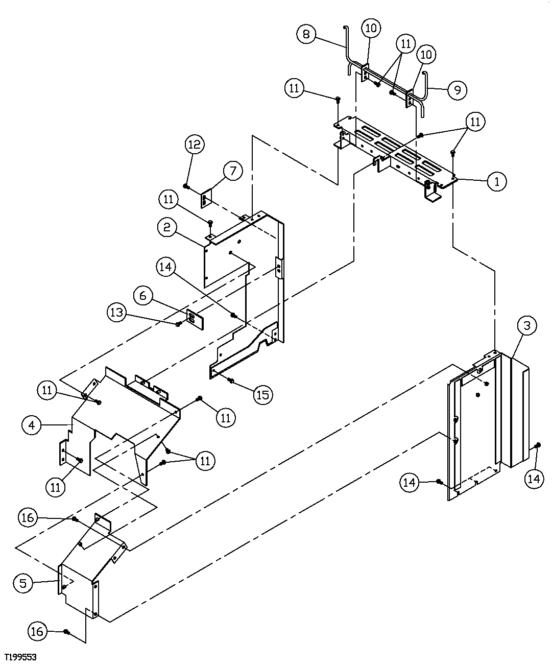 Схема запчастей John Deere 7C ZTS - 463 - HYDRAULIC PUMP COMPARTMENT PANELS 1910 HOOD, SIDE PANELS, SHIELDS, AND ACCESS DOORS