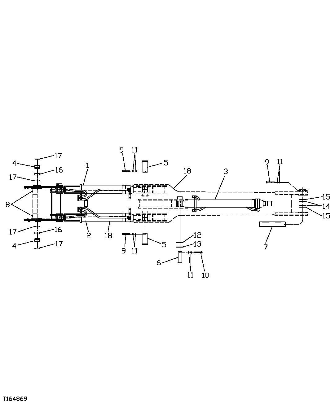 Схема запчастей John Deere 7C ZTS - 542 - LOG LOADER BOOM (VALVE IN HEAD) (LIVE-HEEL) 3344 Boom
