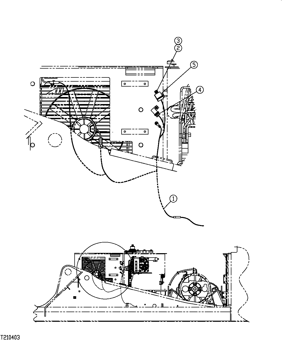 Схема запчастей John Deere 7C ZTS - 558 - AUXILIARY OIL COOLER WIRE HARNESS (PROCESSOR CONFIGURATION) (SN 200156- ) 3360 HYDRAULIC SYSTEM