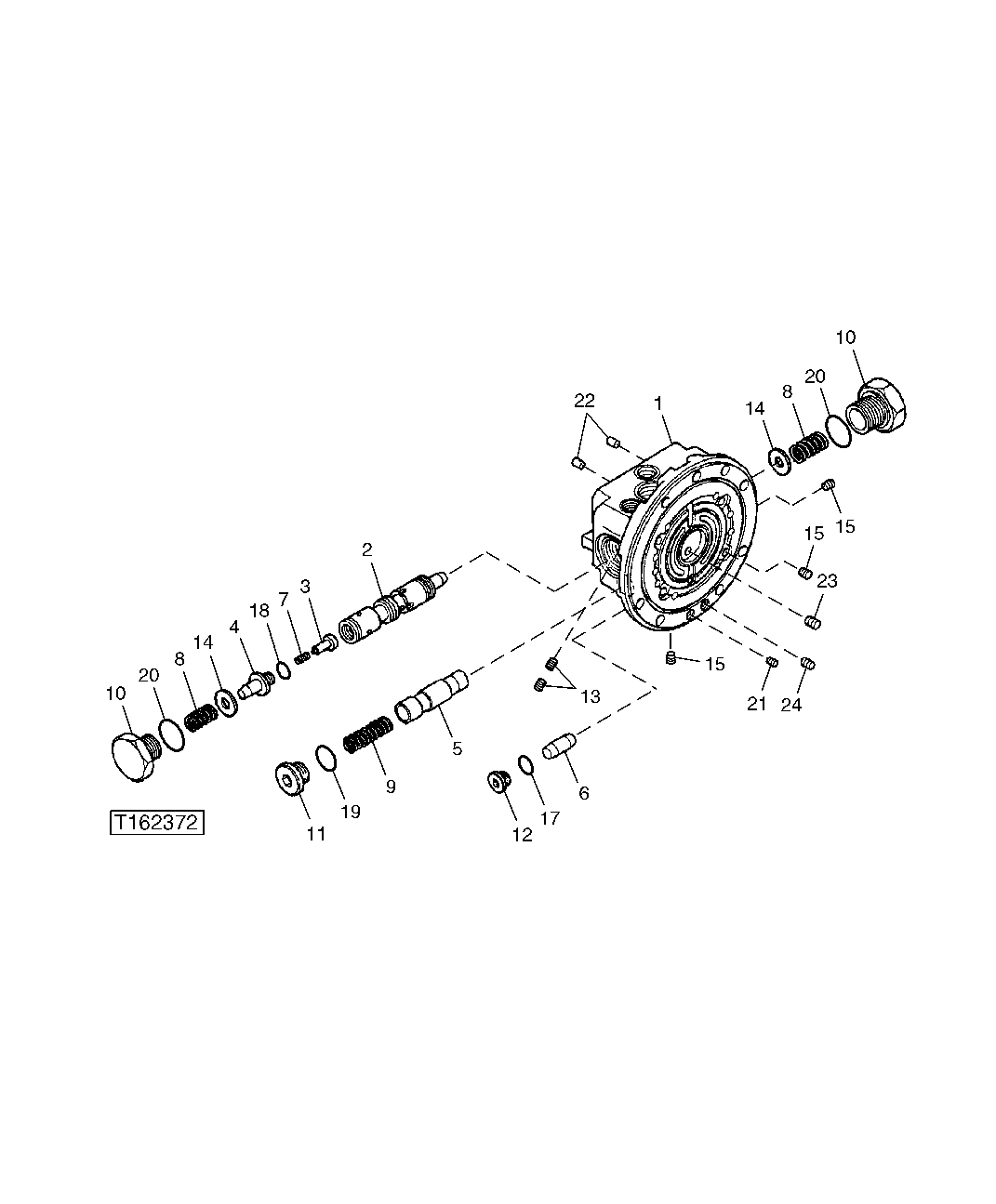 Схема запчастей John Deere 5C ZTS - 16 - Propel Motor Housing Components 0267 Hydraulic Drive Motor