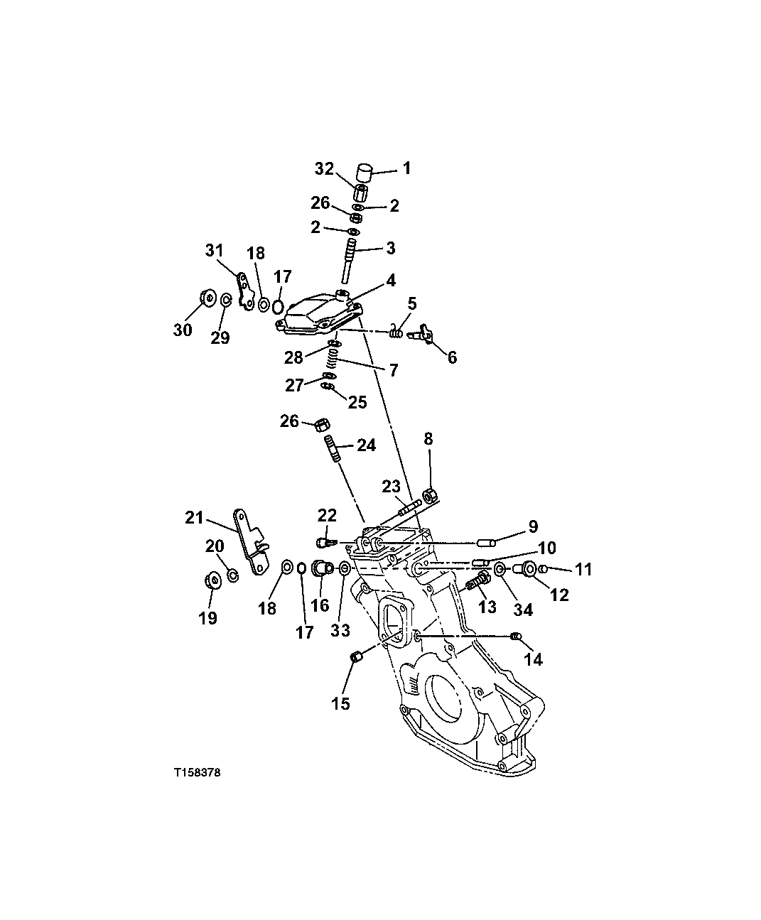 Схема запчастей John Deere 5C ZTS - 23 - TIMING CHAIN LINKAGE 0402 Camshaft And Valve Actuating Means
