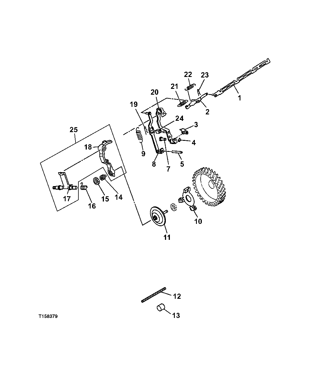 Схема запчастей John Deere 5C ZTS - 24 - TIMING LINKAGE 0402 Camshaft And Valve Actuating Means