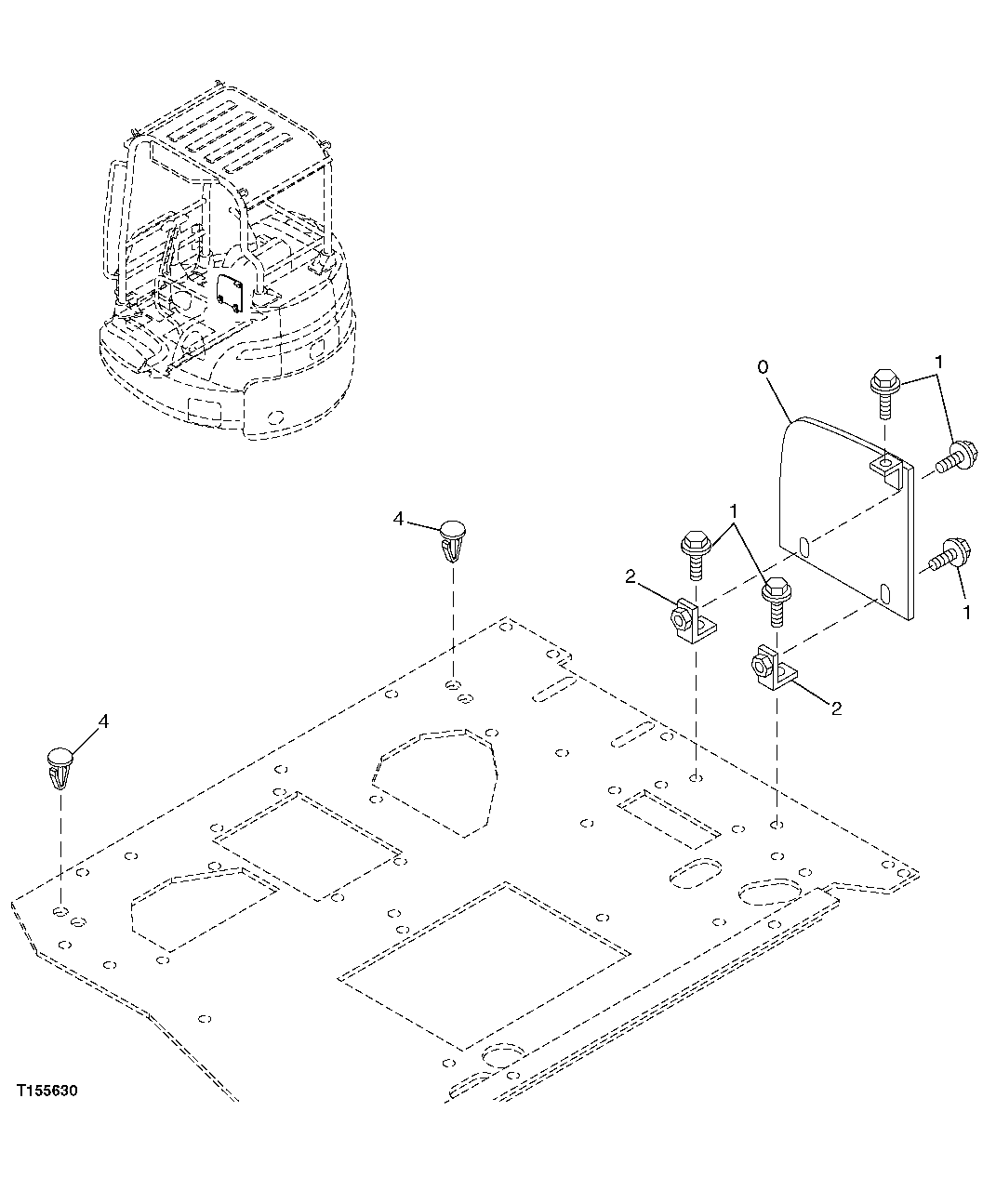 Схема запчастей John Deere 5C ZTS - 76 - FLOOR MOUNTING HARDWARE (CANOPY) 1812 Platform