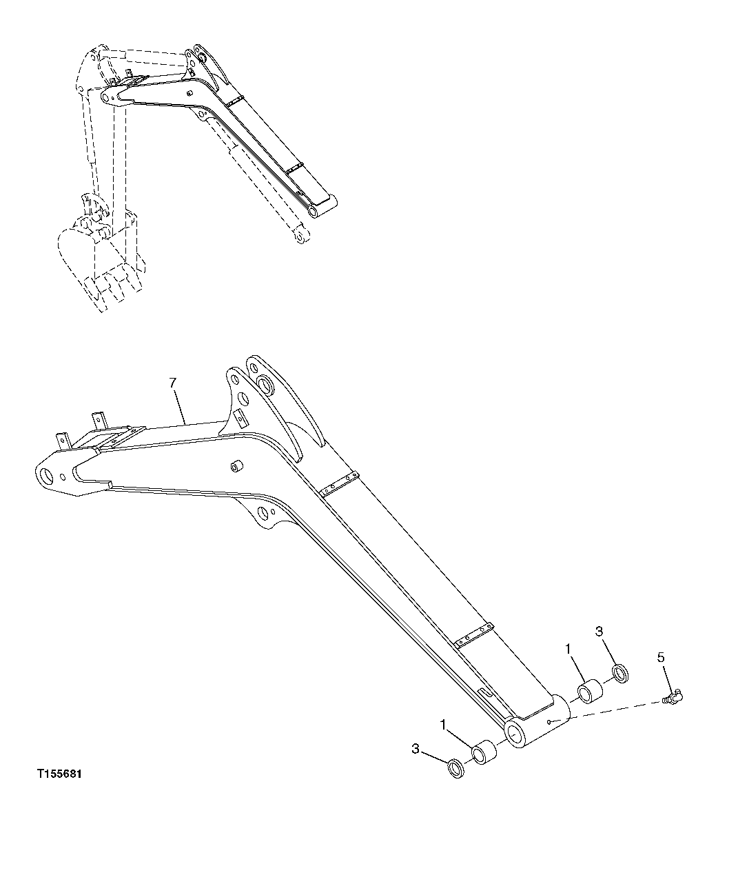 Схема запчастей John Deere 5C ZTS - 160 - Boom 3344 Boom