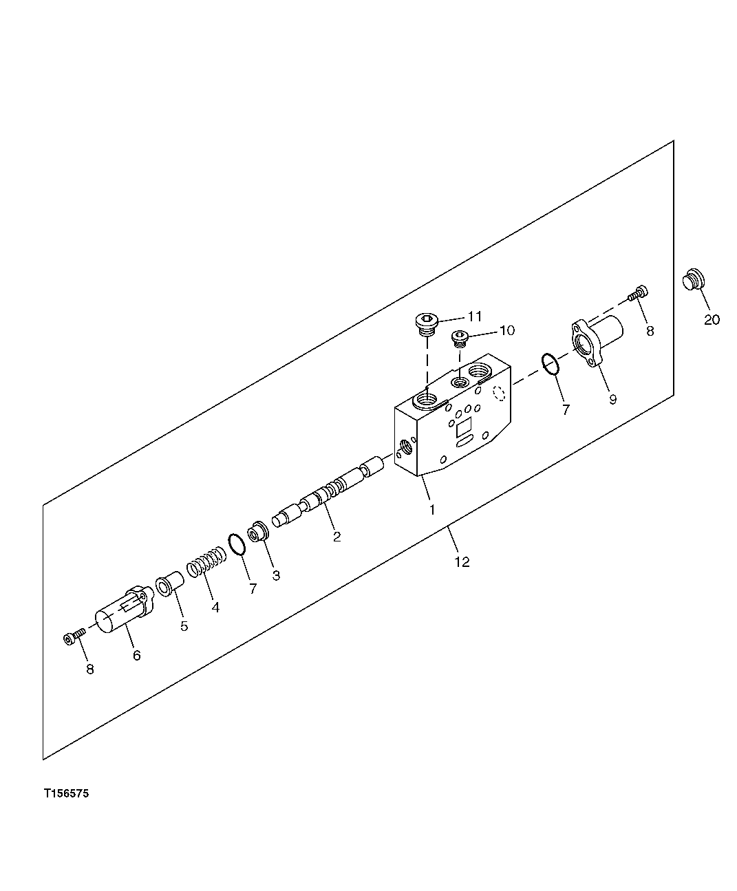 Схема запчастей John Deere 5C ZTS - 176 - FLOW COMBINER CONTROL VALVE SWITCH COMPONENTS SECTION 3362 CONTROL & LOAD HOLDING VALVES