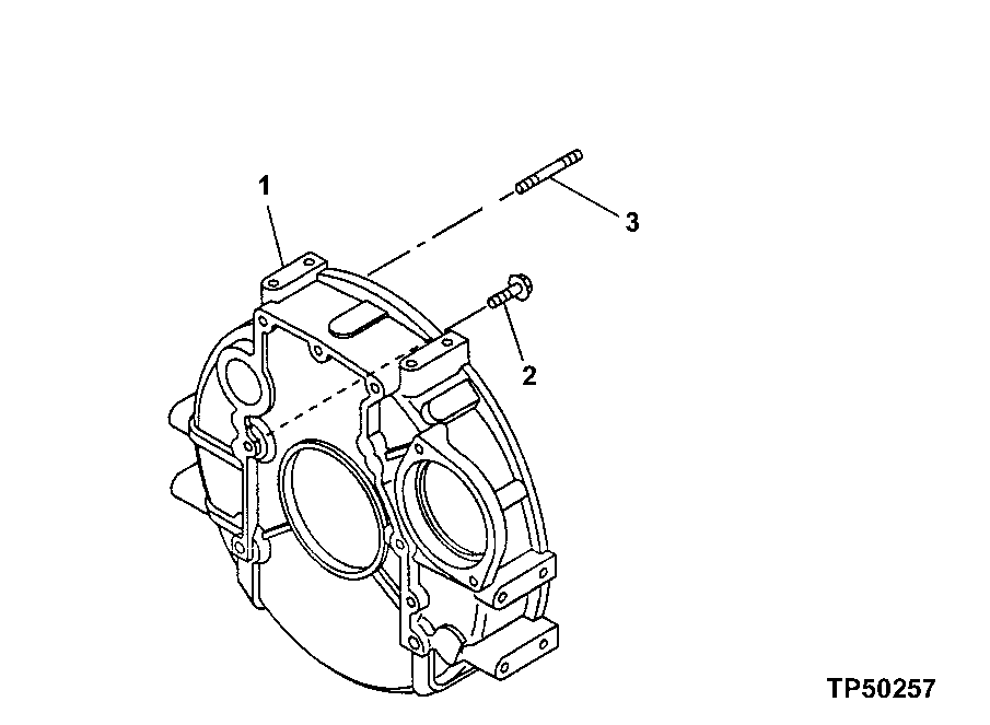 Схема запчастей John Deere 0C ZTS - 43 - Flywheel Housing 0433 FLYWHEEL, HOUSING AND FASTENINGS