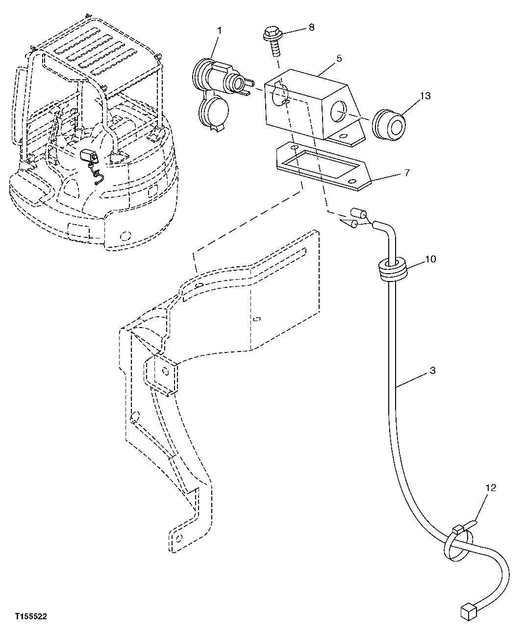 Схема запчастей John Deere 0C ZTS - 66 - POWER OUTLET 1674 WIRING HARNESS & SWITCHES
