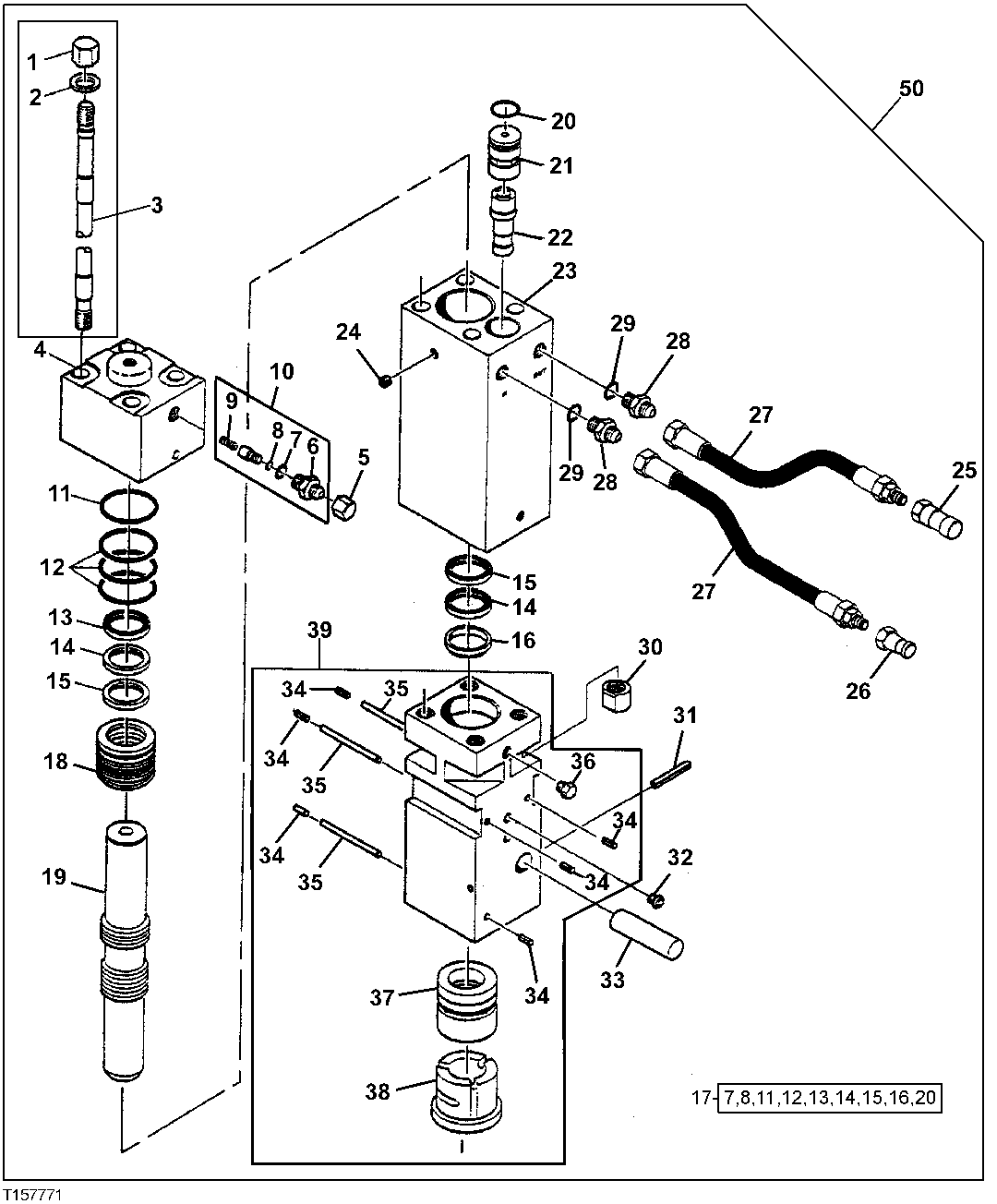 Схема запчастей John Deere 0C ZTS - 143 - Hydraulic Breaker (HB75) 3302 Bucket With Teeth
