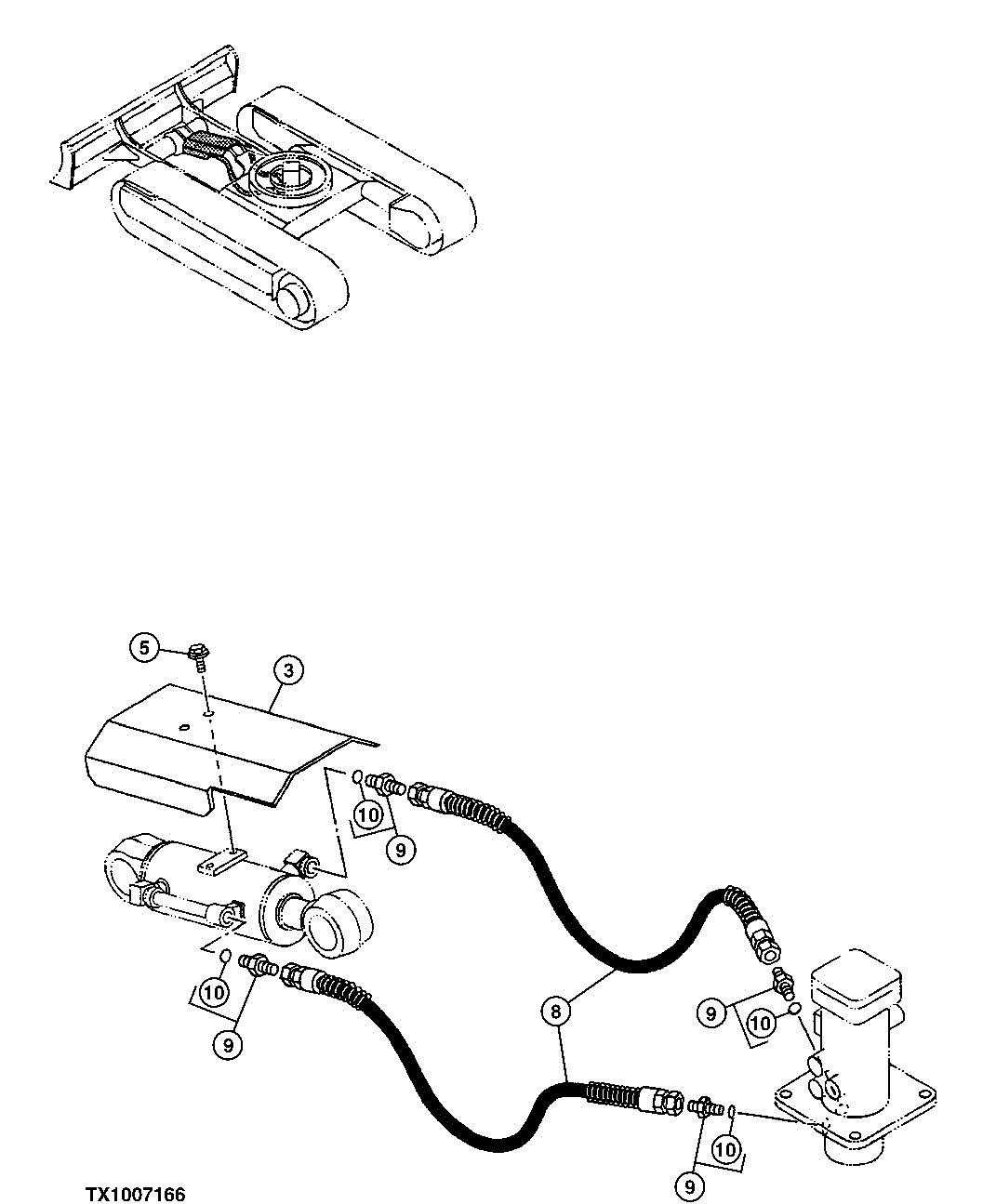 Схема запчастей John Deere 0C ZTS - 192 - Rotary Manifold Lines 3363 LINES, HOSES & FITTINGS