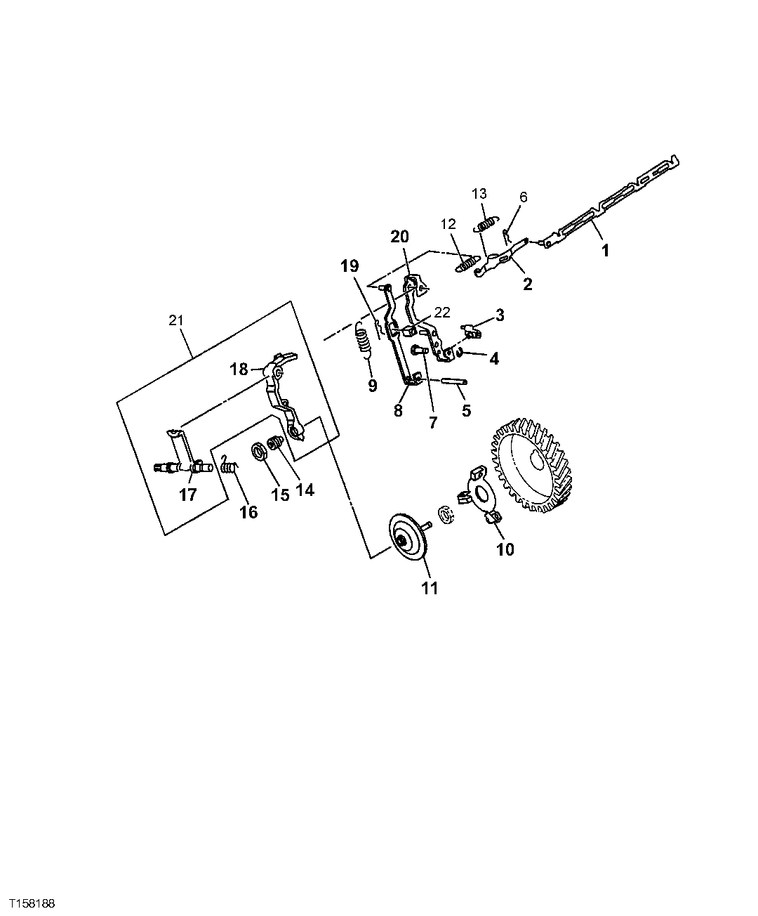 Схема запчастей John Deere 554 - 25 - TIMING LINKAGE 0402 Camshaft And Valve Actuating Means