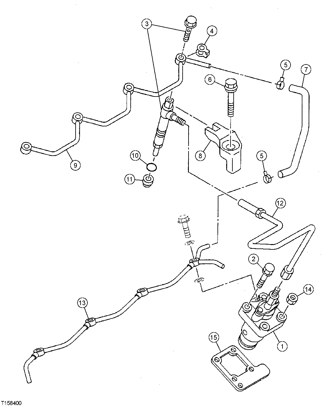 Схема запчастей John Deere 554 - 36 - Fuel Injection System 0413 Fuel Injection System