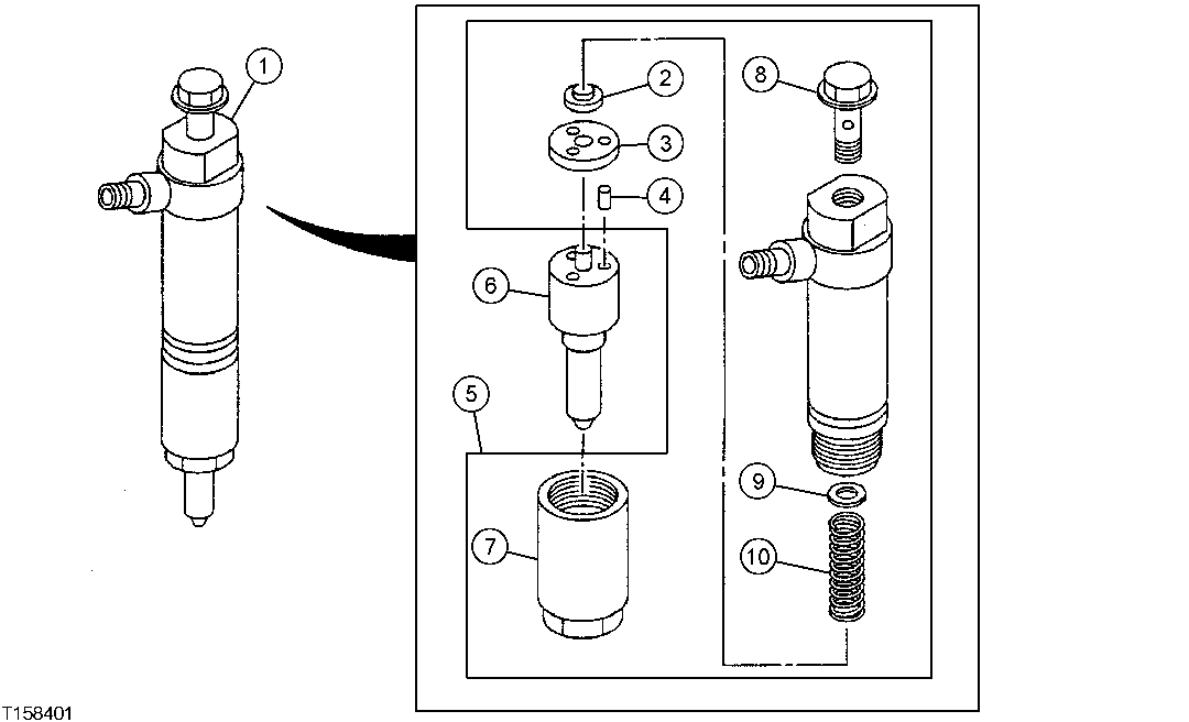 Схема запчастей John Deere 554 - 37 - Fuel Injection Nozzle 0413 Fuel Injection System