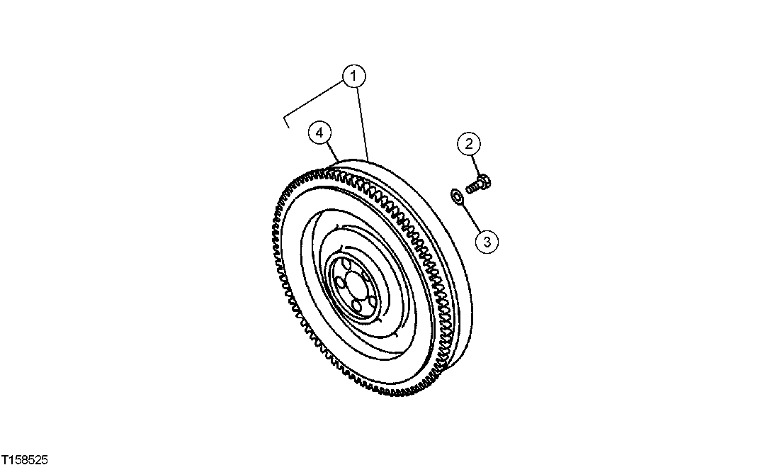 Схема запчастей John Deere 554 - 44 - Flywheel 0433 FLYWHEEL, HOUSING AND FASTENINGS