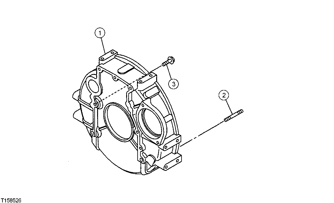 Схема запчастей John Deere 554 - 45 - Flywheel Housing 0433 FLYWHEEL, HOUSING AND FASTENINGS
