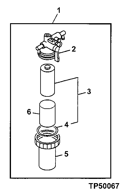 Схема запчастей John Deere 554 - 55 - Fuel Filter Components 0560 EXTERNAL FUEL SUPPLY SYSTEM