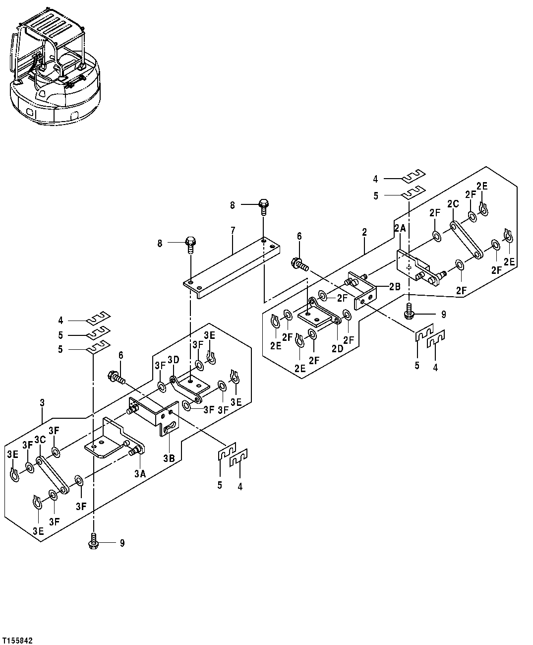 Схема запчастей John Deere 554 - 99 - COVER HINGE (REAR UPPER) 1910 Hood Or Engine Enclosure