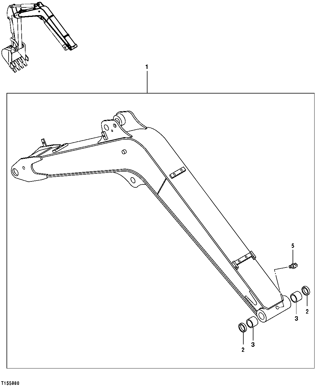 Схема запчастей John Deere 554 - 159 - Boom 3340 Excavator Frames