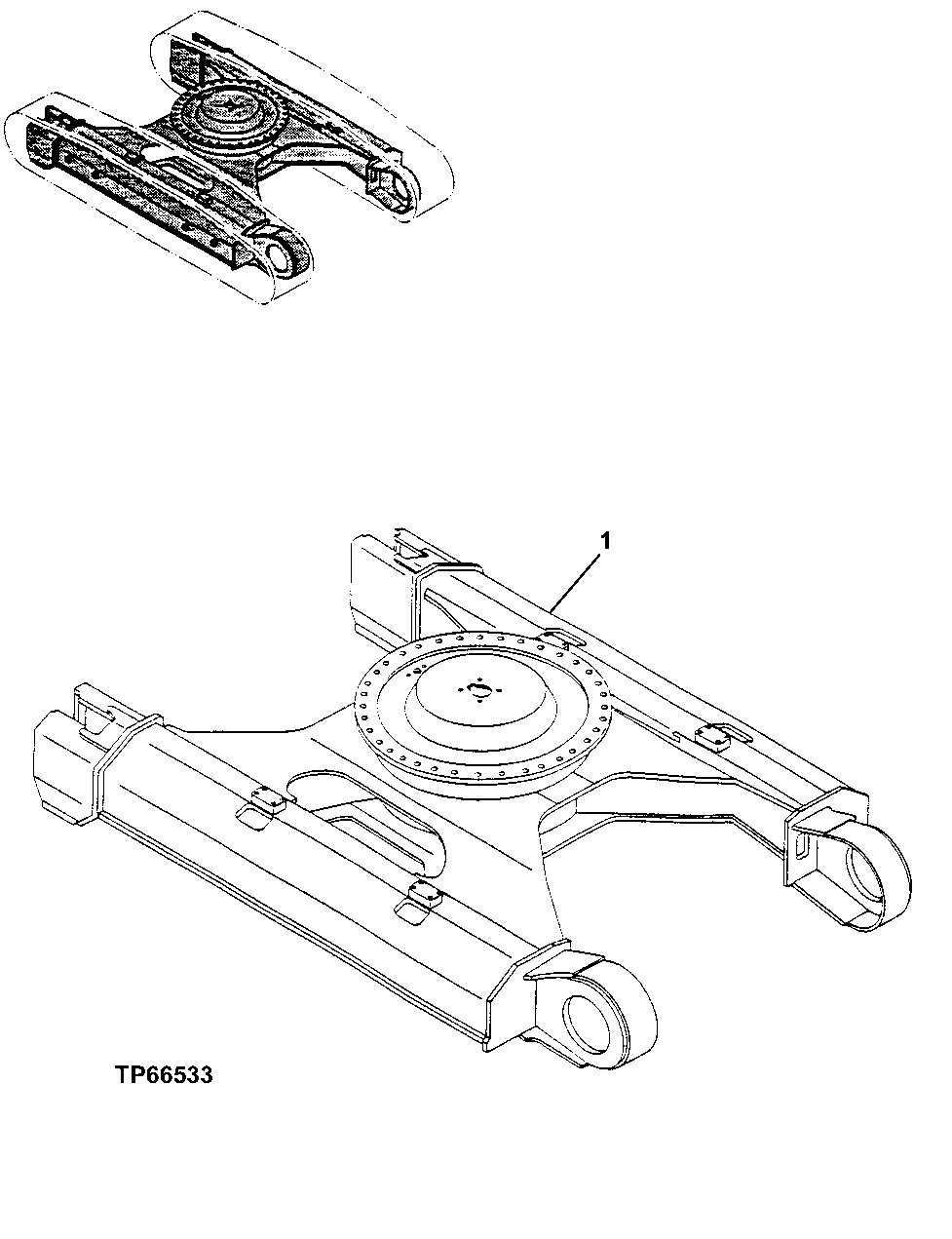 Схема запчастей John Deere 35C RTS - 5 - TRACK FRAME 0131 TRACK FRAMES