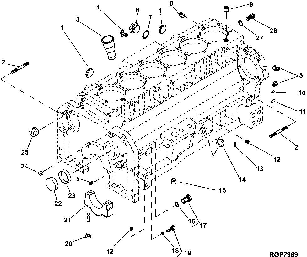 Схема запчастей John Deere 35C RTS - 105 - CYLINDER BLOCK FITTINGS 0400B 6081HT008 6081HT008-RE527869 6081HT008