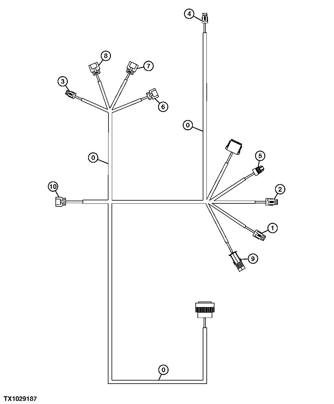 Схема запчастей John Deere 35C RTS - 214 - ENGINE WIRING HARNESS AND CONNECTORS 1674 WIRING HARNESS AND SWITCHES