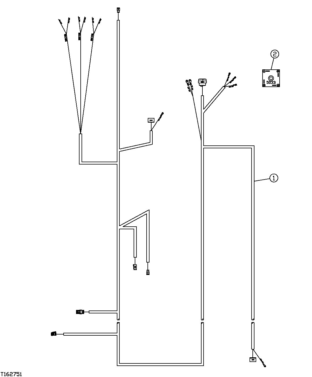 Схема запчастей John Deere 35C RTS - 256 - REAR ENTRY CAB UPPER WIRING HARNESS COMPONENTS 1674C REAR ENTRY CAB WIRING HARNESS AND SWITCHES