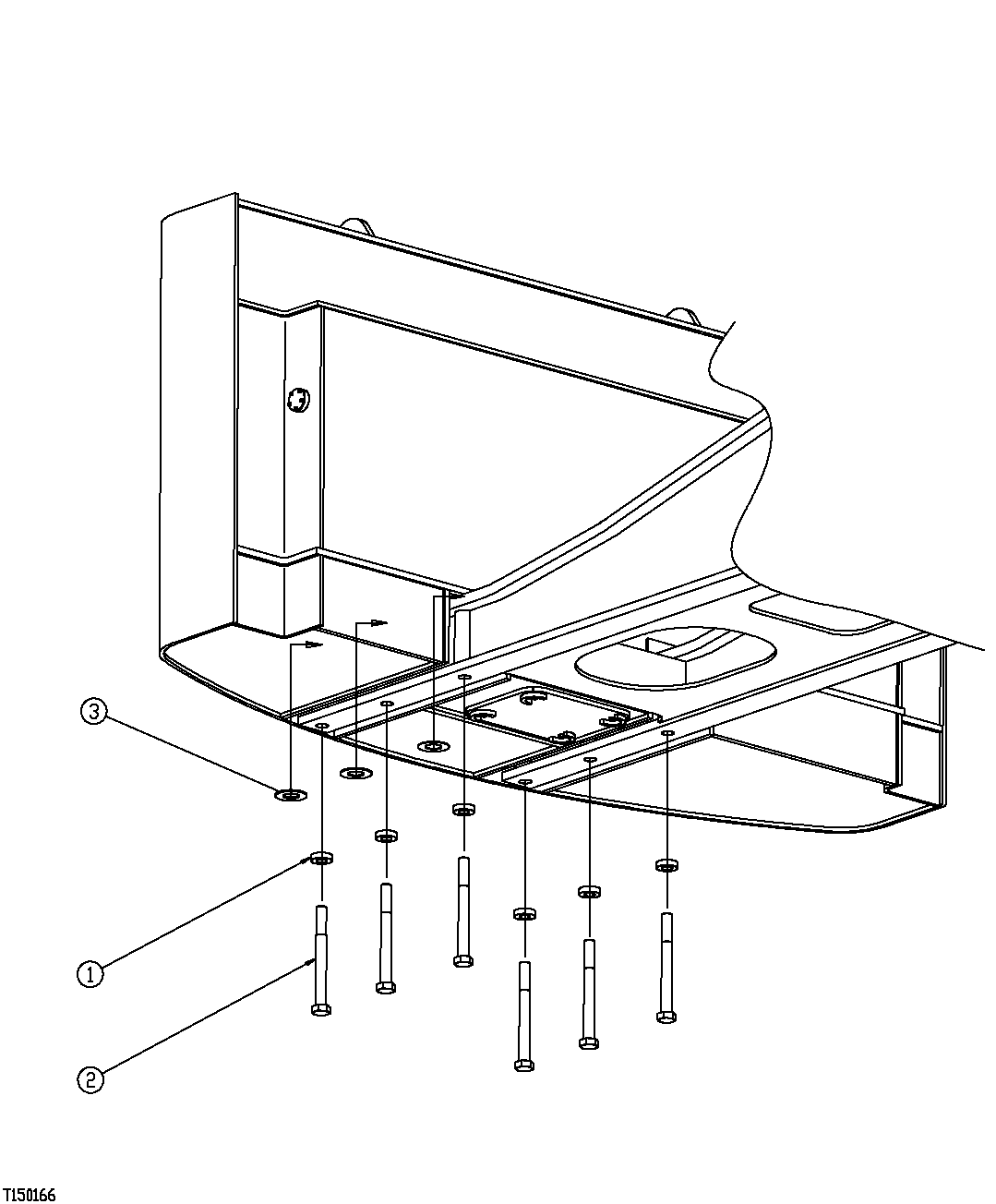 Схема запчастей John Deere 35C RTS - 268 - COUNTERWEIGHT MOUNTING 1749 CHASSIS WEIGHTS