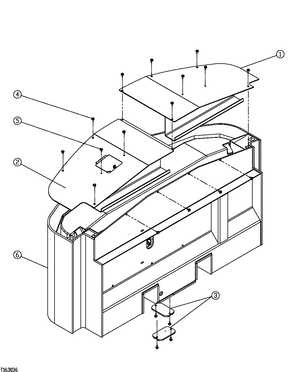 Схема запчастей John Deere 35C RTS - 269 - COUNTERWEIGHT AND COVER PANELS 1749 CHASSIS WEIGHTS