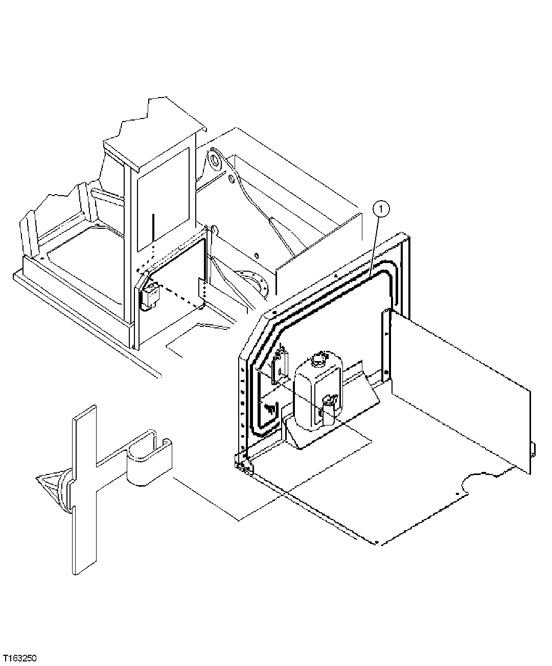 Схема запчастей John Deere 35C RTS - 276 - WINDSHIELD WASHER HOSE WITH 7 INCH RISER 1810 OPERATOR ENCLOSURE
