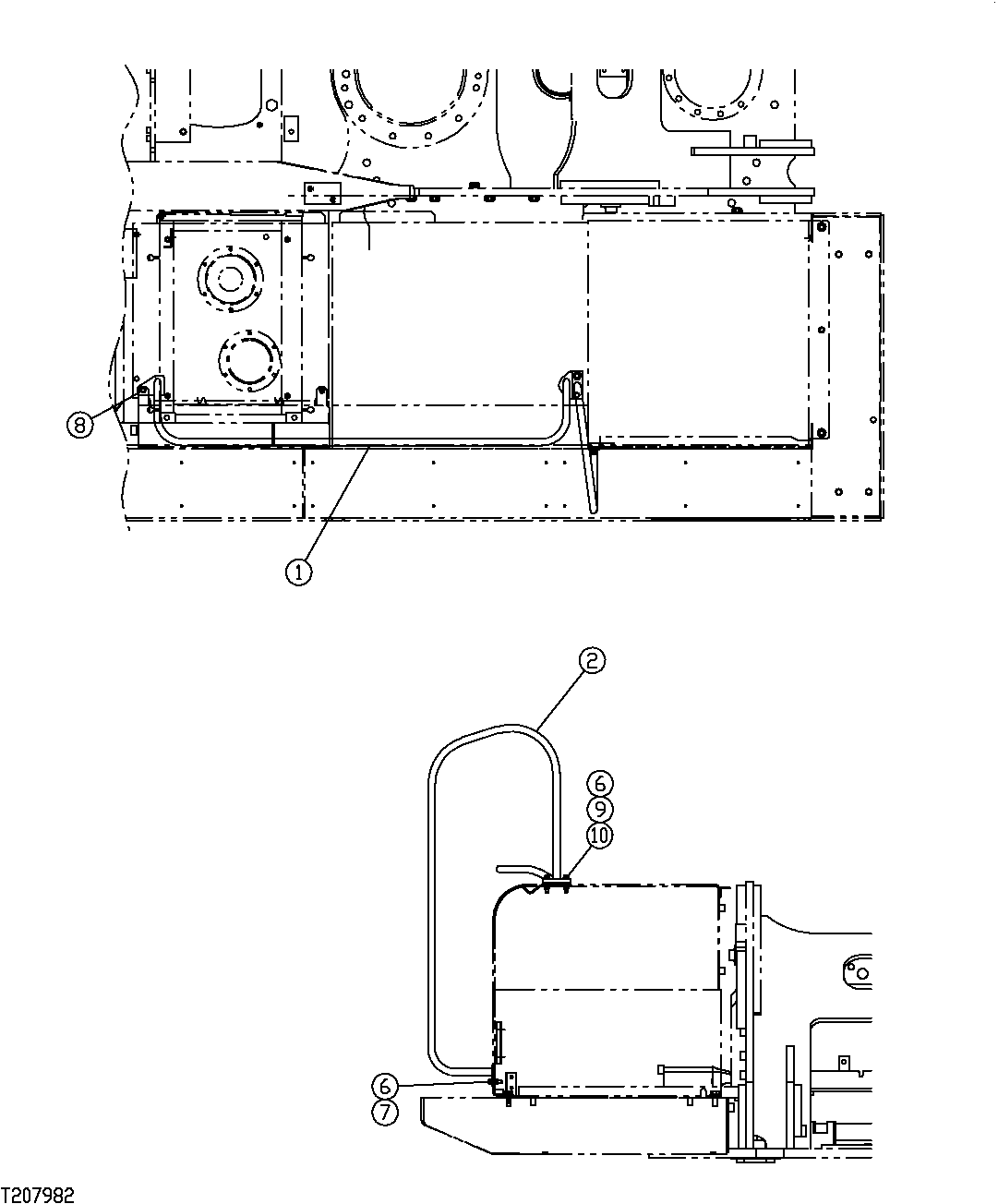 Схема запчастей John Deere 35C RTS - 296 - RIGHT SIDE HANDRAILS 1822 STEPS & HANDHOLDS