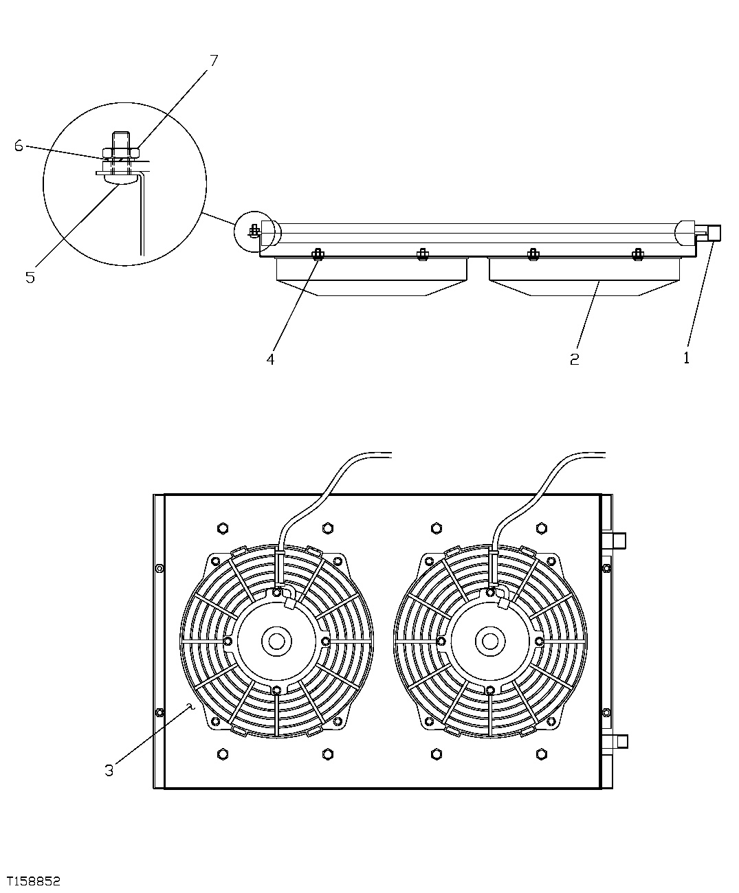 Схема запчастей John Deere 35C RTS - 311 - POWERED CONDENSER COMPONENTS 1830 HEATING & AIR CONDITIONING