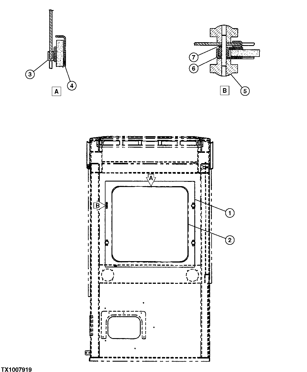 Схема запчастей John Deere 35C RTS - 321 - SIDE ENTRY CAB SECONDARY EXIT 1810B SIDE ENTRY CAB
