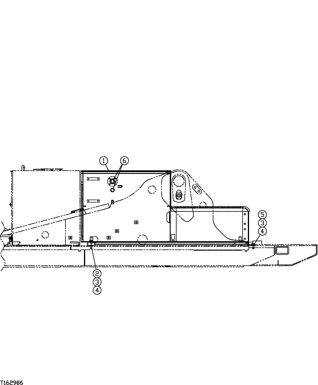 Схема запчастей John Deere 35C RTS - 421 - TOOLBOX 1910 HOOD OR ENGINE ENCLOSURE