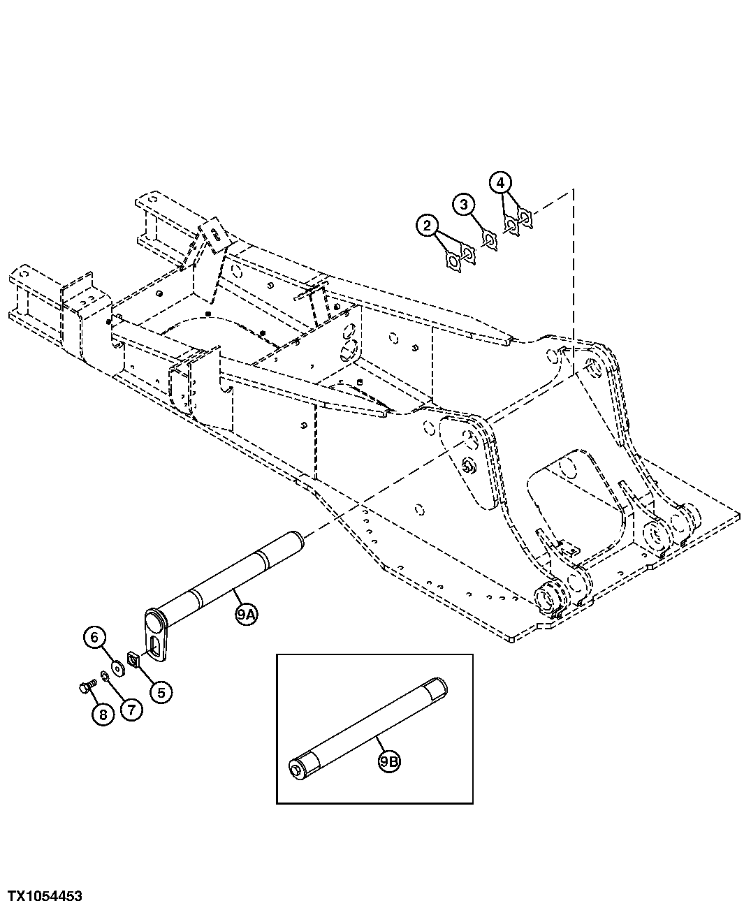 Схема запчастей John Deere 35C RTS - 482 - BOOM TO FRAME PIN 3344 BOOMS